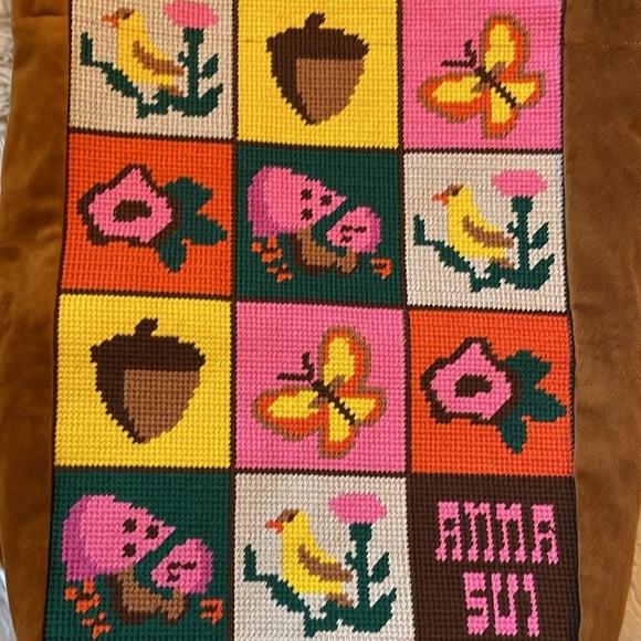 Anna Sui Brown Floral Patchwork Tote Bag - Picture 3 of 7